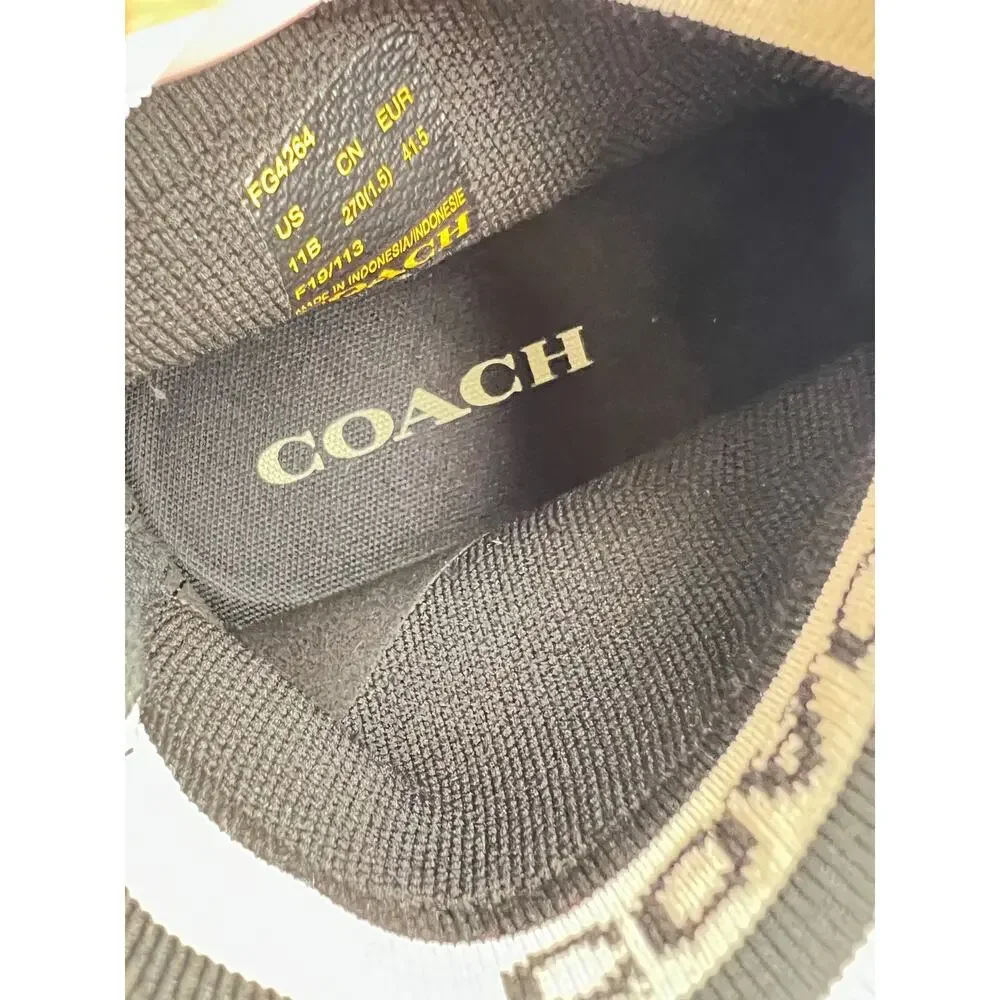 Coach FG4264 C203 Women's Knit Sock Sneakers Black Size 11B